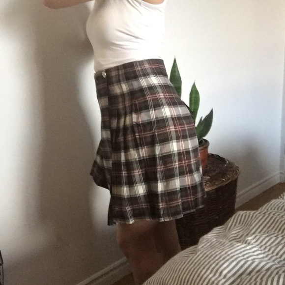 VINTAGE tennis circle plaid skirt grunge - Picture 11 of 11